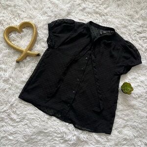 Divided Black Short Sleeve Button Down Shirt